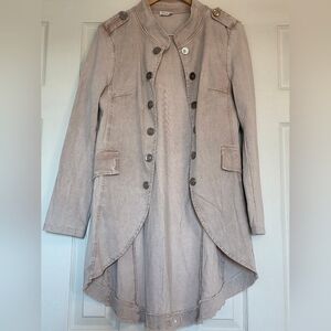 Suzy D London, Women's Blush Pink Faux Button Front Tailored Jacket, Size L